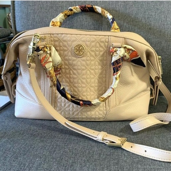 Rare Tory Burch bag Quilted pattern Scarf wrapped - Picture 4 of 9